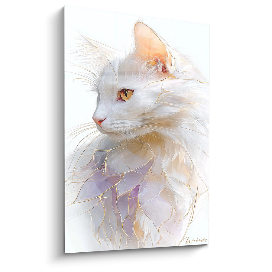 Tableau Chat Turkish Angora Blanc - Elegance Etheree - Edition chat Turkish Angora