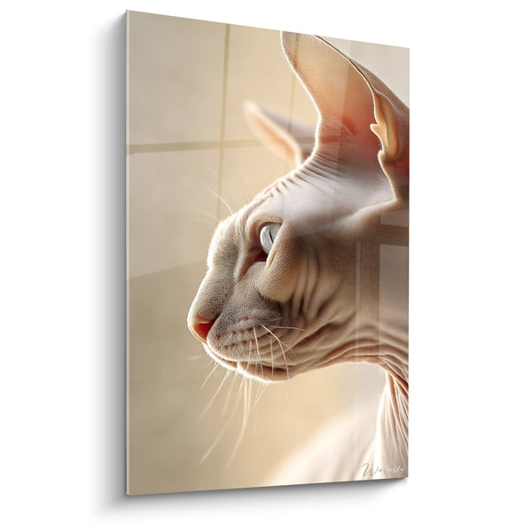 Cuadro Gato Esfinge Perfil - Luz Dorada - Edición gato Esfinge