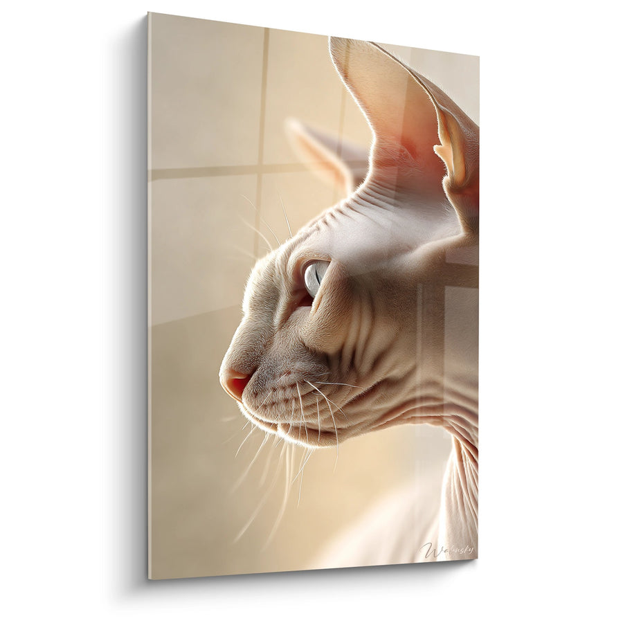Obraz Kota Sphynx Profil - Złote Światło - Edycja Kota Sphynx