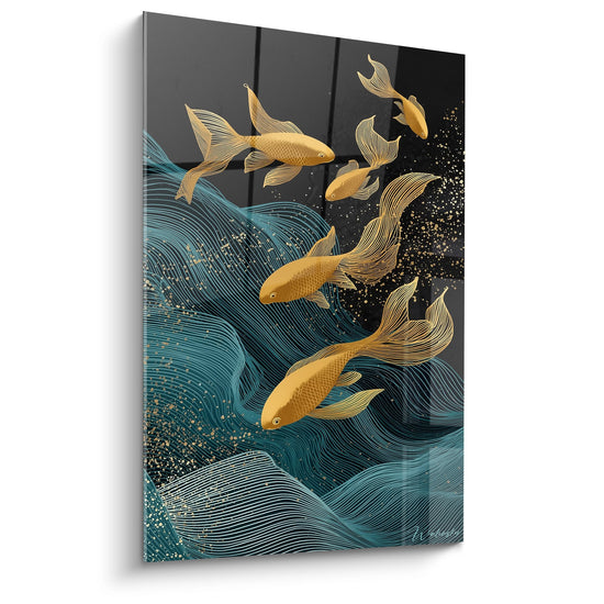 Goldfische Bild - Stilisierter aquatischer Tanz - Art-Déco-Edition