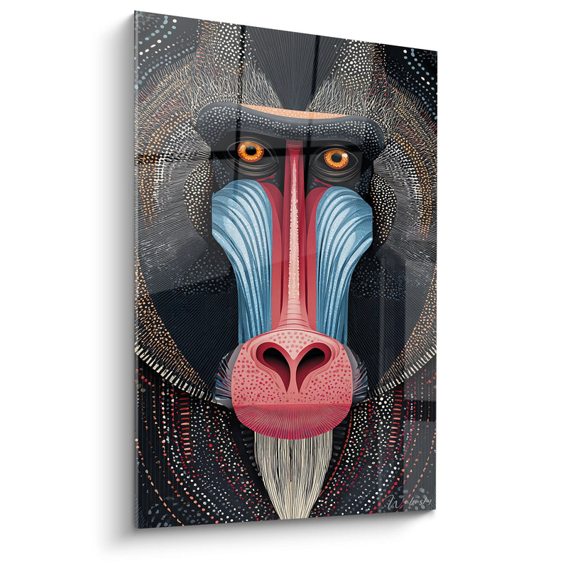 Stylized Mandrill Painting - African Majesty - African Animals Edition