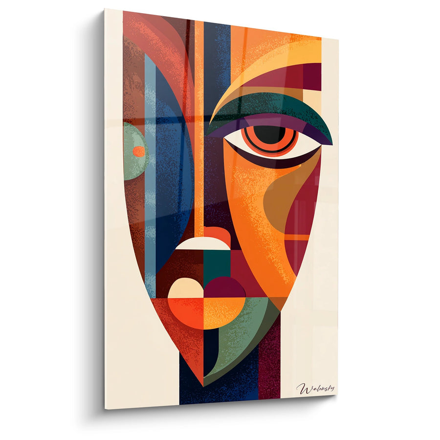 Tableau Visage Géométrique - Masque Tribal Contemporain - Edition Art tribal africain