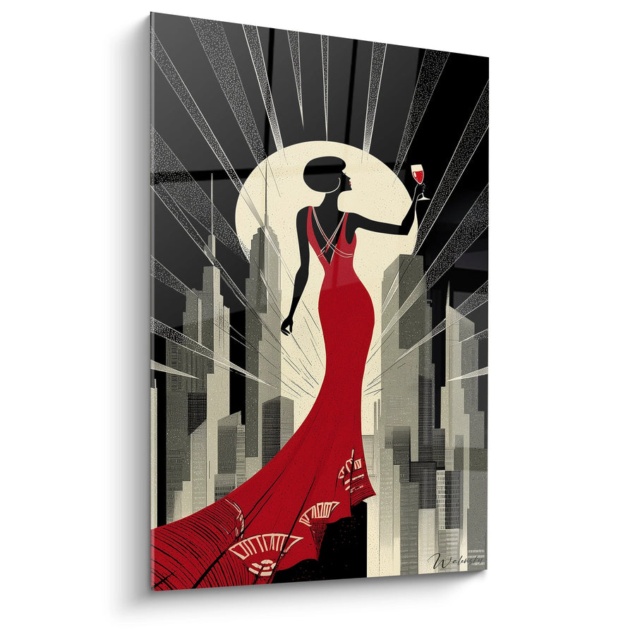 Tableau Femme Élégante Art Déco - Glamour Urbain - Edition Art déco