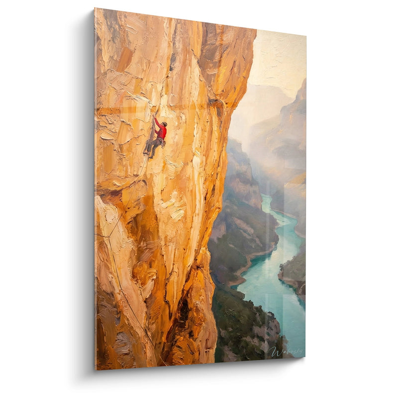 Climbing Cliff Canyon Painting - Dizzy Ascent - Climbing Edition