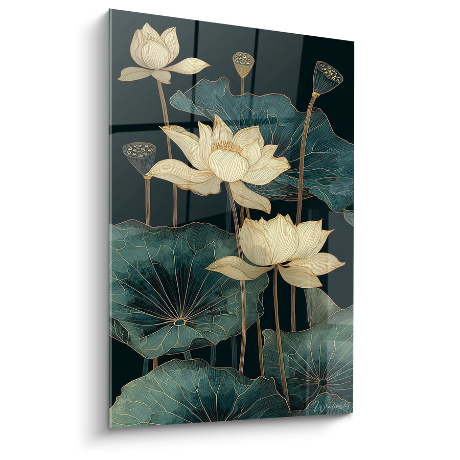 Tableau Lotus Art Déco - Sérénité Orientale - Edition Art déco