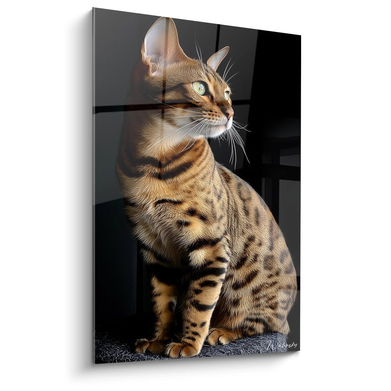 Tableau Chat Toyger Portrait Majestueux - Regard Perçant - Edition chat Toyger