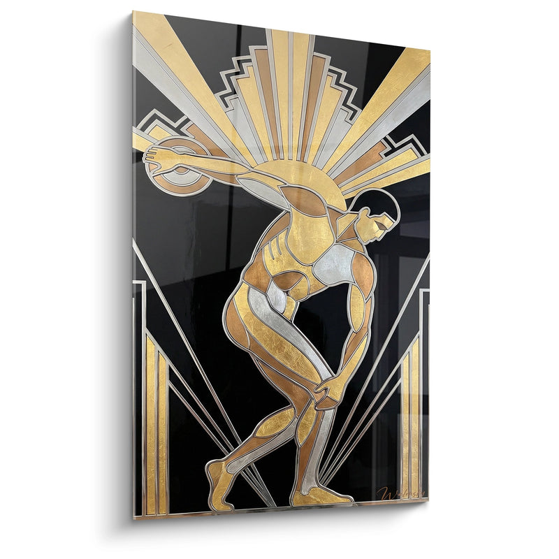 Runner Art Deco Wall Art - Golden Elegance - Athletics Edition