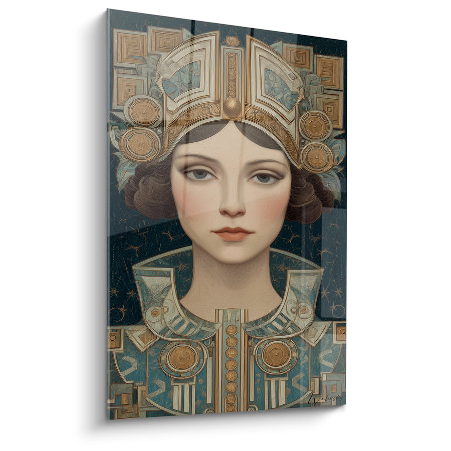 Tableau Portrait Femme Art Déco - Déesse Byzantine - Edition Art déco
