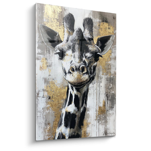 Cuadro Jirafa - Retrato Dorado - Edición Animales de África