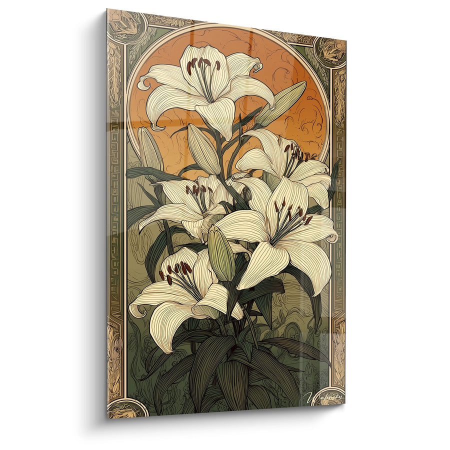 Tableau Lys Blancs - Élégance Florale - Edition Art déco