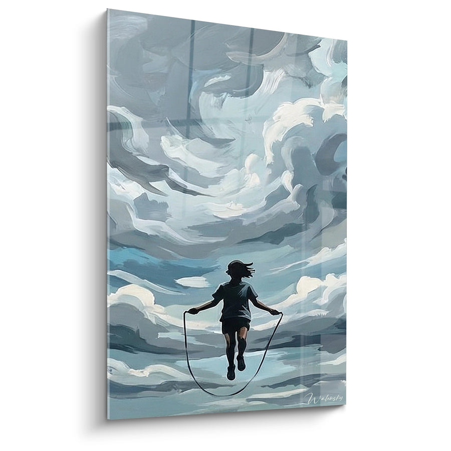 Tableau Silhouette Corde à Sauter - Liberté dans les Nuages - Edition Corde à sauter