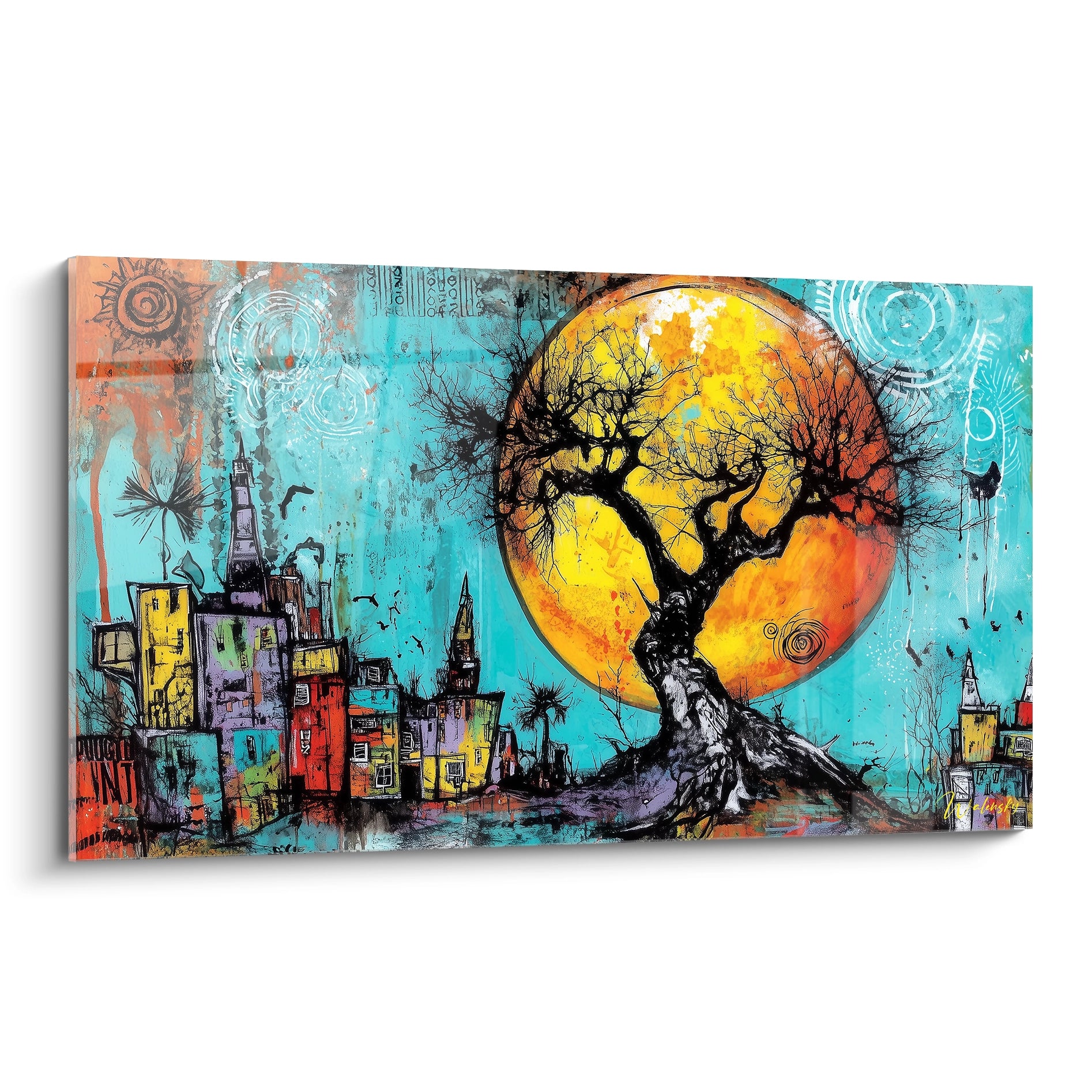 Tableau Baobab Portail vers l'astre d'or - édition paysage africain