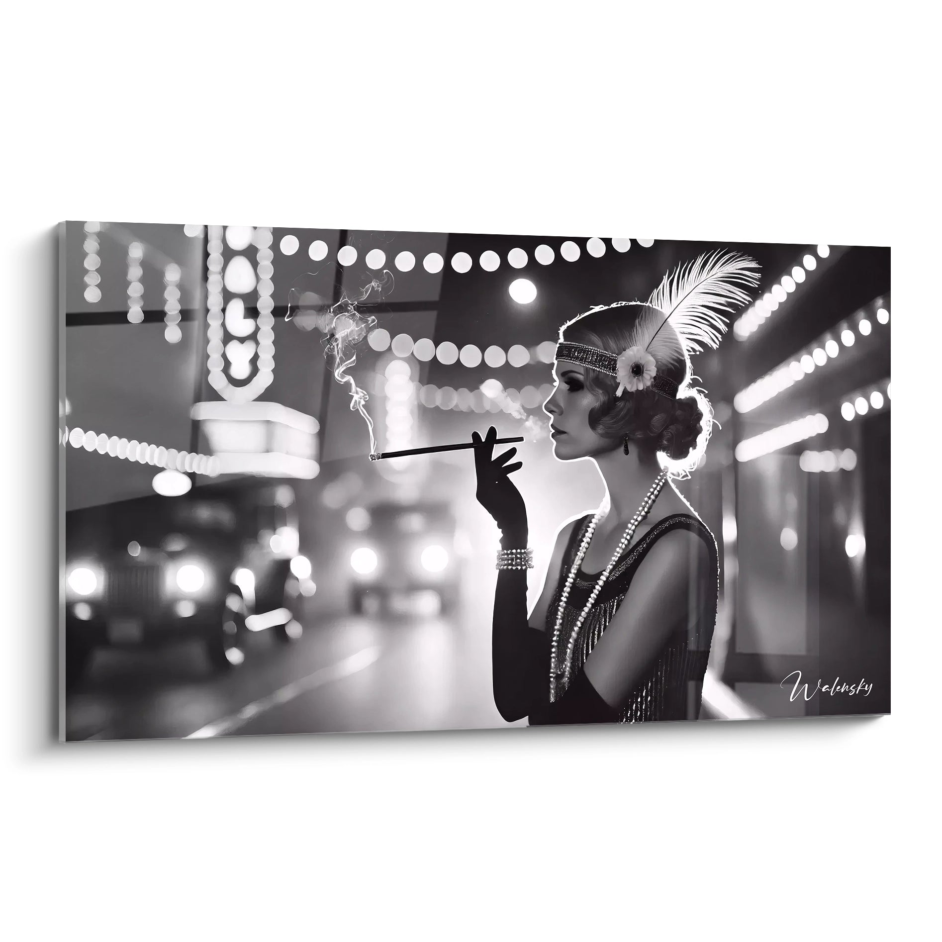 Tableau Charme Vintage - Edition Black & White - Tableau en verre acrylique