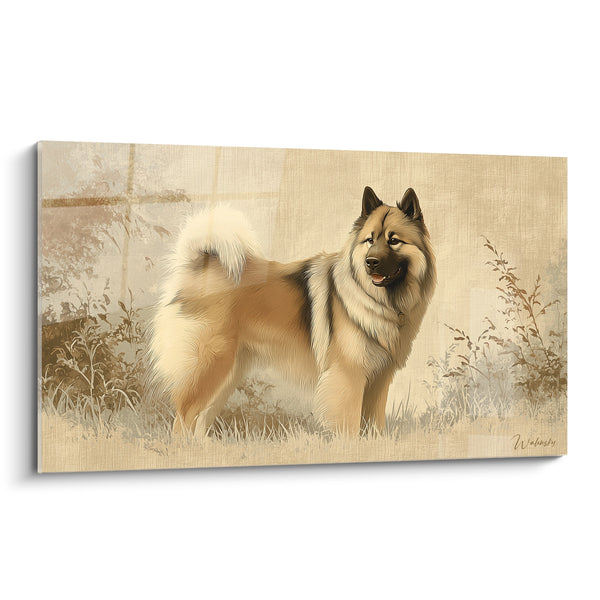 Tableau Eurasier Fauve dans Prairie d'Automne - Élégance Naturelle - Edition Eurasier