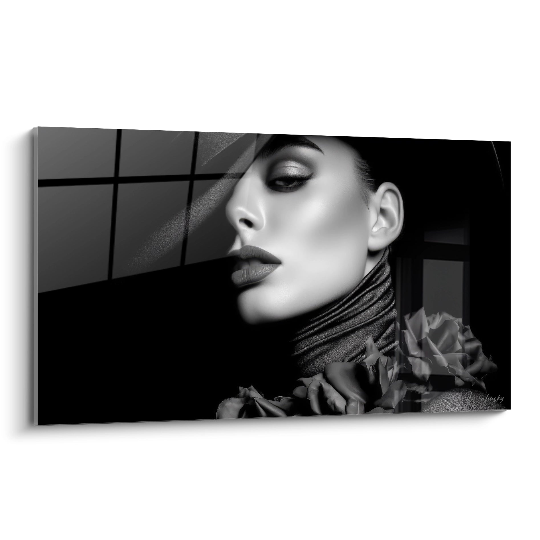 Tableau Portrait Femme - Drama Photographique - édition mode noir et blanc