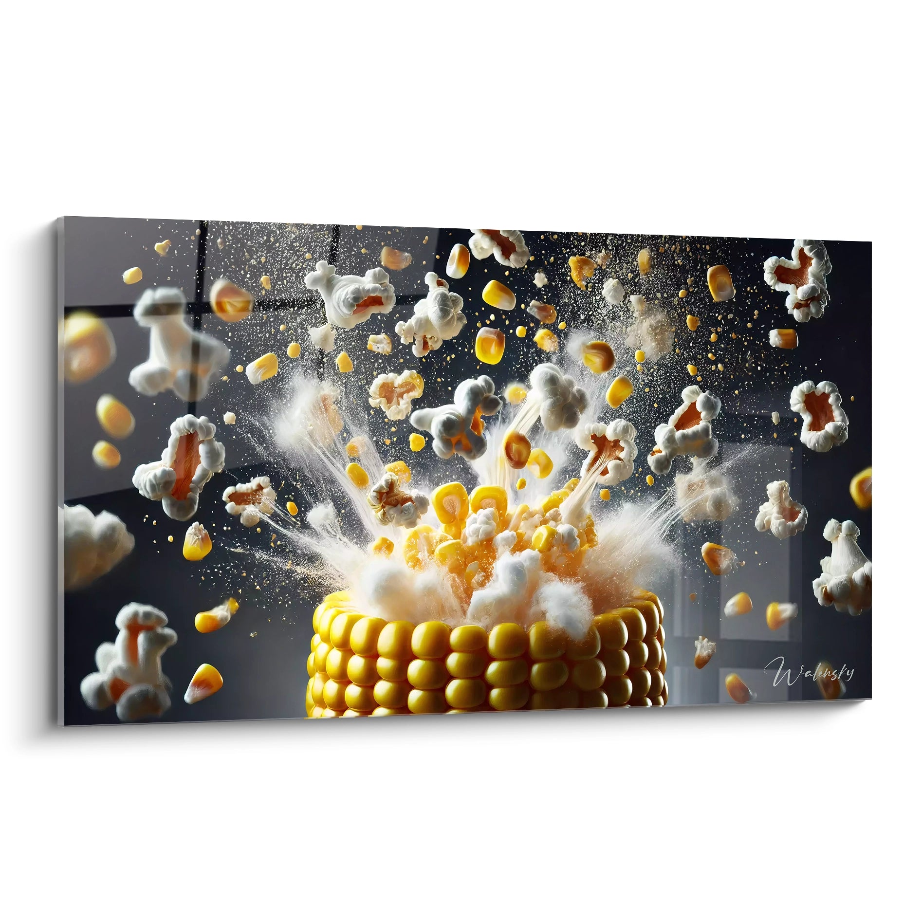 Tableau cuisine en verre acrylique de grande taille - Vue principale en biais sur fond blanc - Art mural moderne et élégant - Décoration intérieure pour cuisine - Qualité supérieure et impression haute résolution - Tableau géant pour cuisine moderne