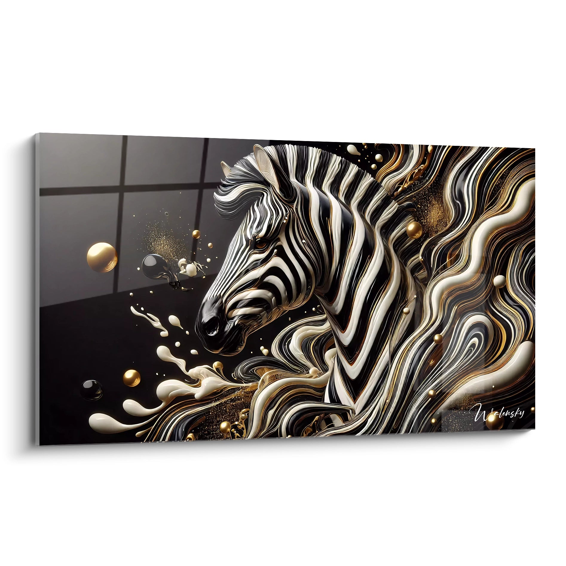 Tableau Essence Sauvage en verre acrylique de grande taille - Vue principale en biais sur fond blanc - Art mural naturel et captivant - Décoration intérieure inspirée par la nature - Qualité supérieure et impression haute définition - Tableau géant pour salon ou chambre