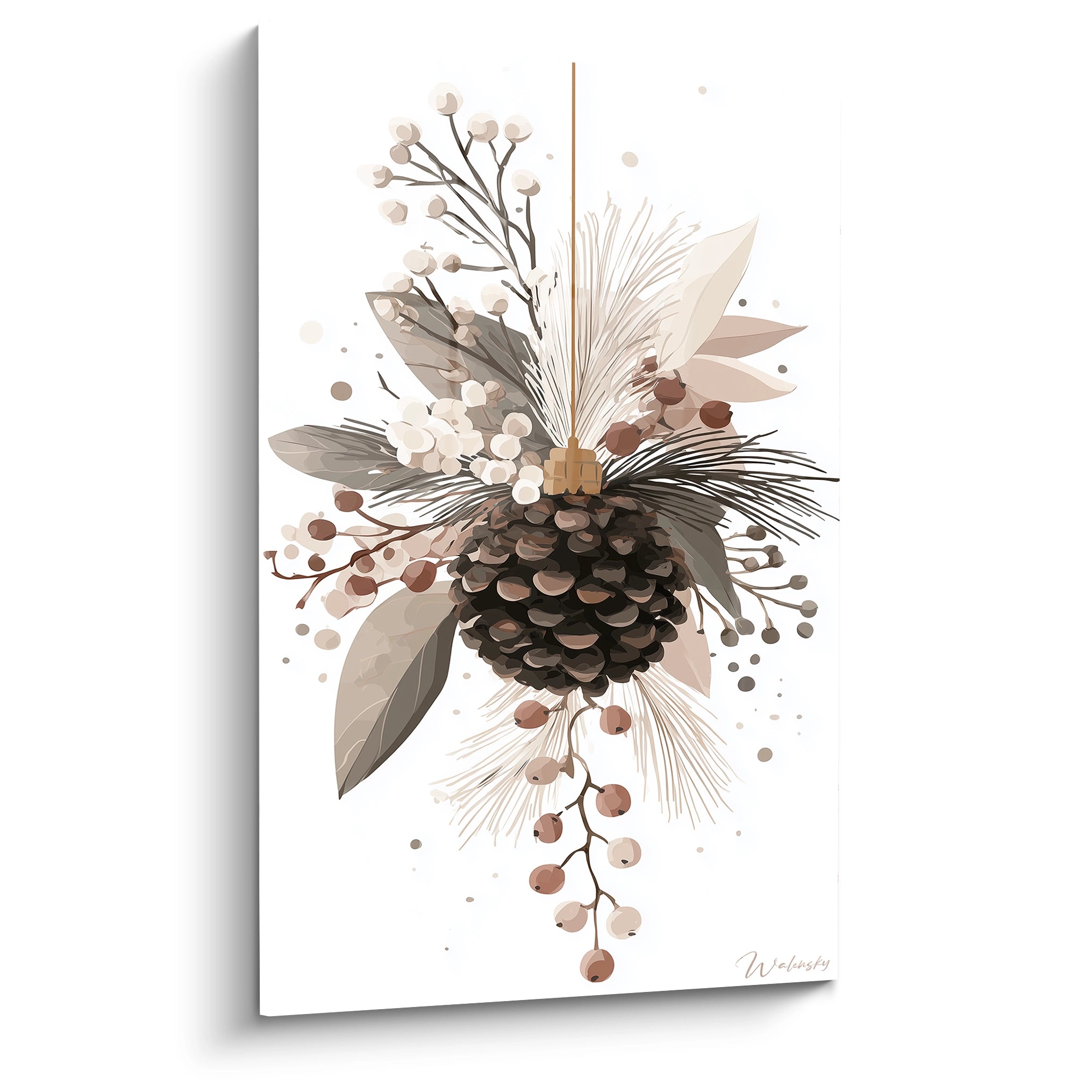 Tableau Pomme de Pin Cadeau de la Nature Festive - édition Noel