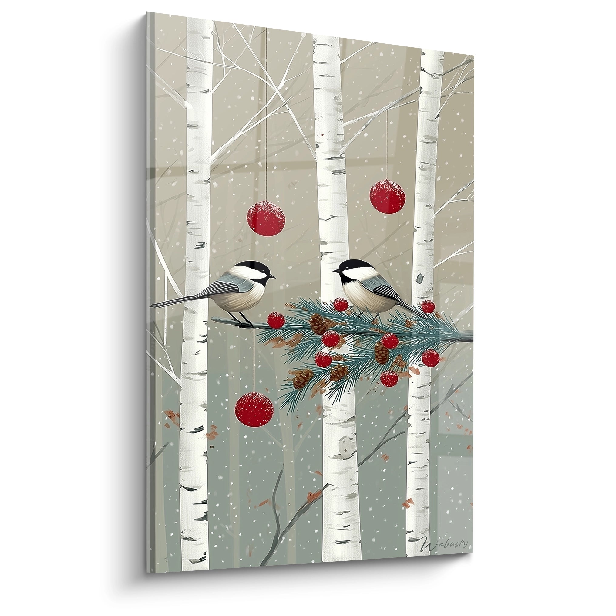 Tableau Oiseaux Soirée Magique - édition Noel