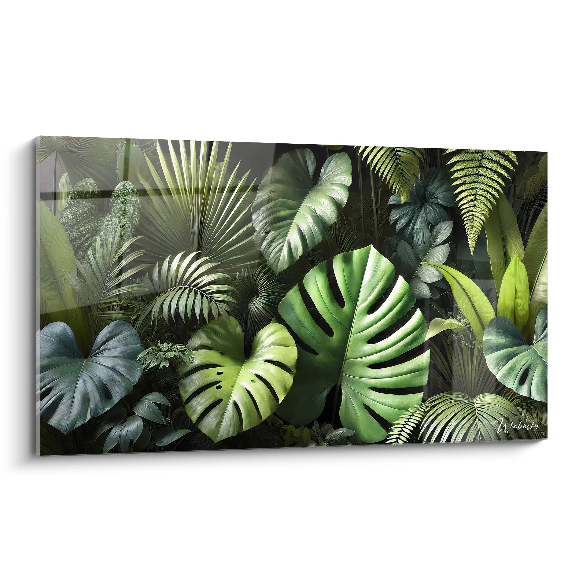 Découvrez ce tableau jungle, une œuvre captivante qui souligne la beauté des feuillages tropicaux. Son style réaliste vous plonge dans un univers luxuriant et apaisant.

