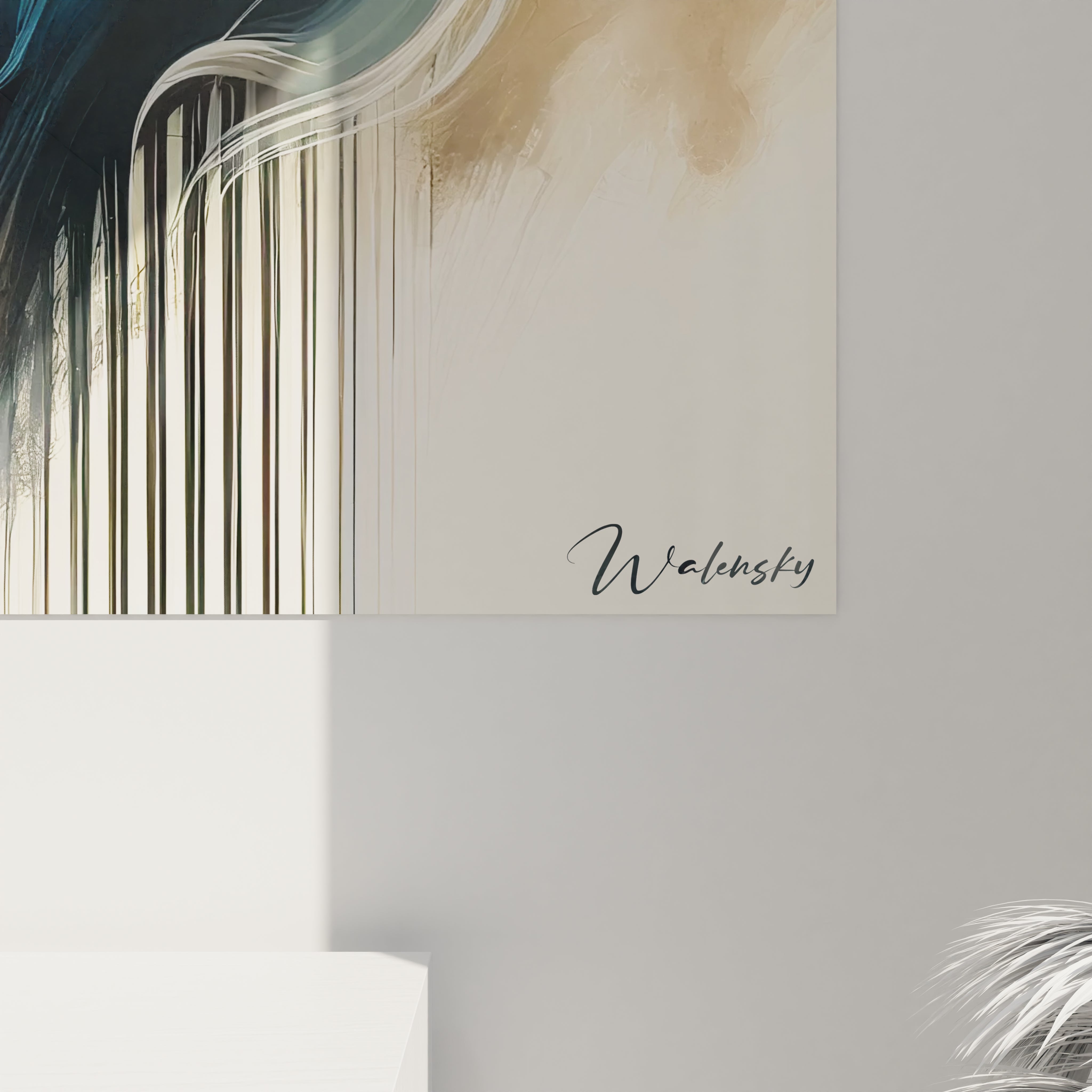 Découvrez les détails exquis de "Clé du Son". La clé de sol noire se fond dans des vagues de couleurs intenses, révélant un mélange artistique entre harmonie musicale et fluidité picturale.

