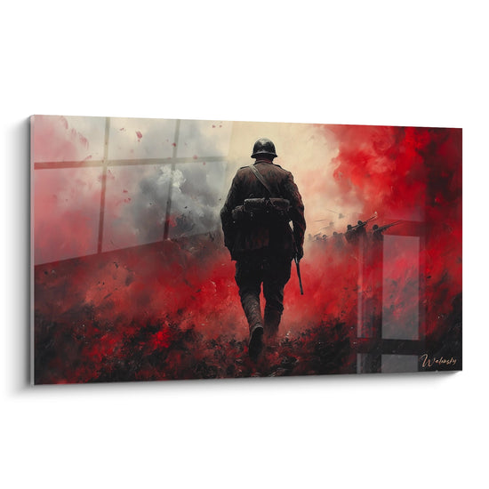 Gemälde Soldat Purpurrote Nebel - Edition Zweiter Weltkrieg