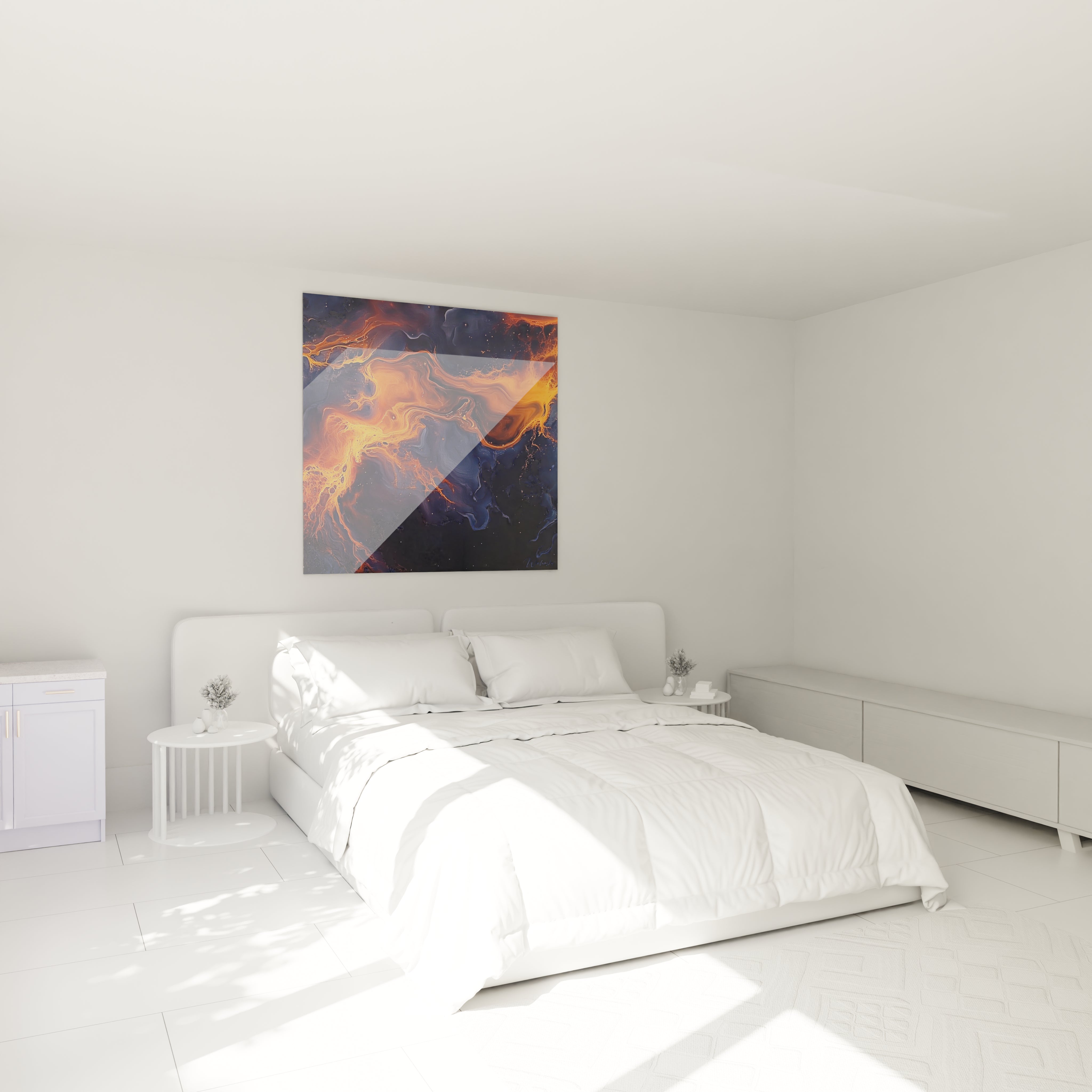 Tableau moderne abstrait par Walensky avec des couleurs chaudes pour décorer une chambre