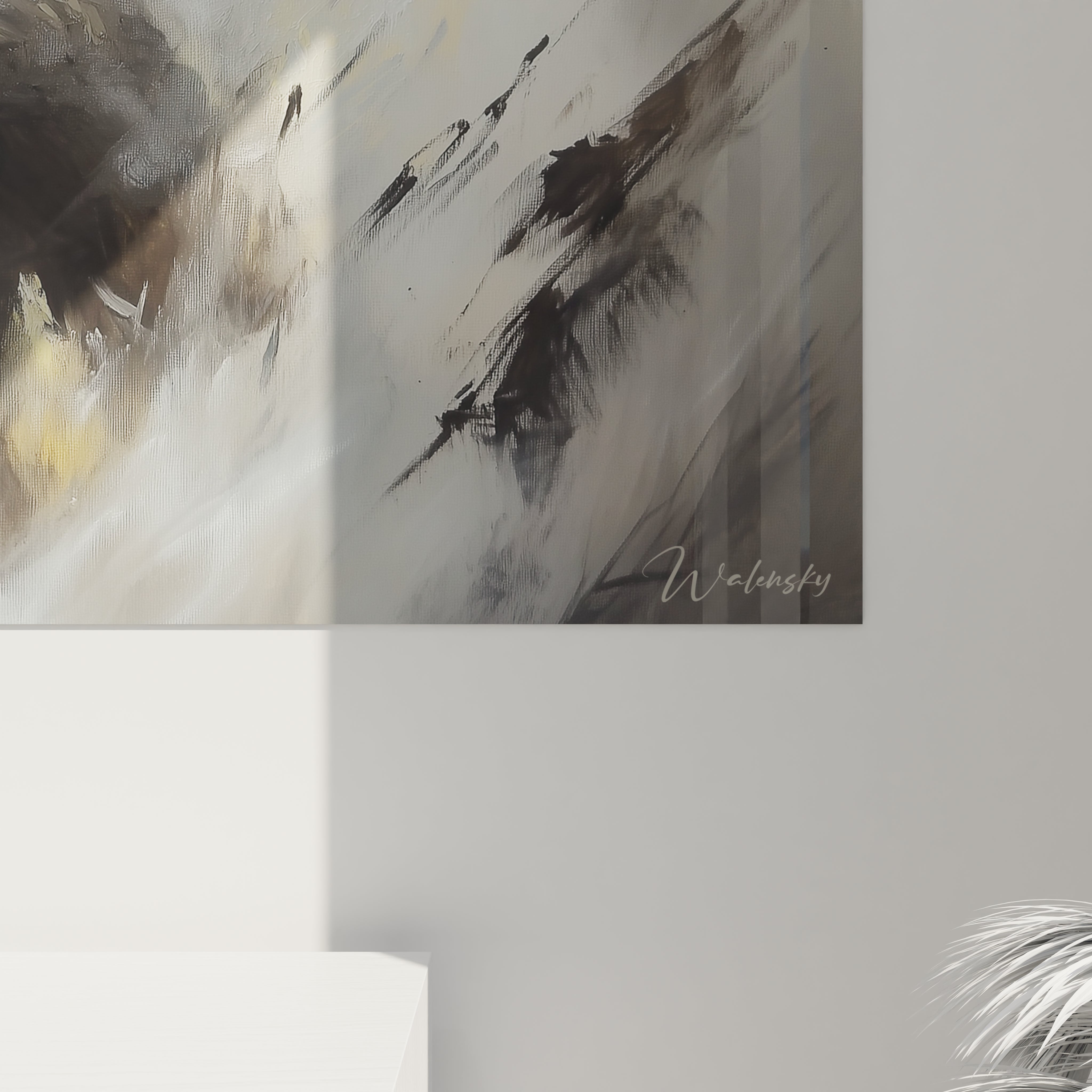 Tableau gorille par Walensky avec des teintes intégrées de noir et or pour une décoration murale moderne