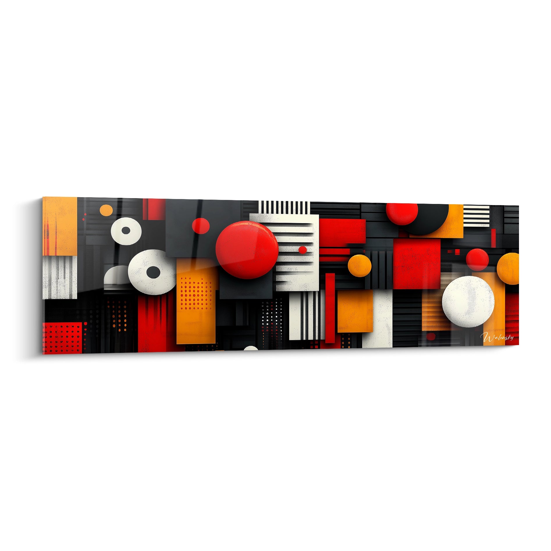 Tableau géométrique abstrait Walensky avec des formes et des couleurs vibrantes pour un design moderne