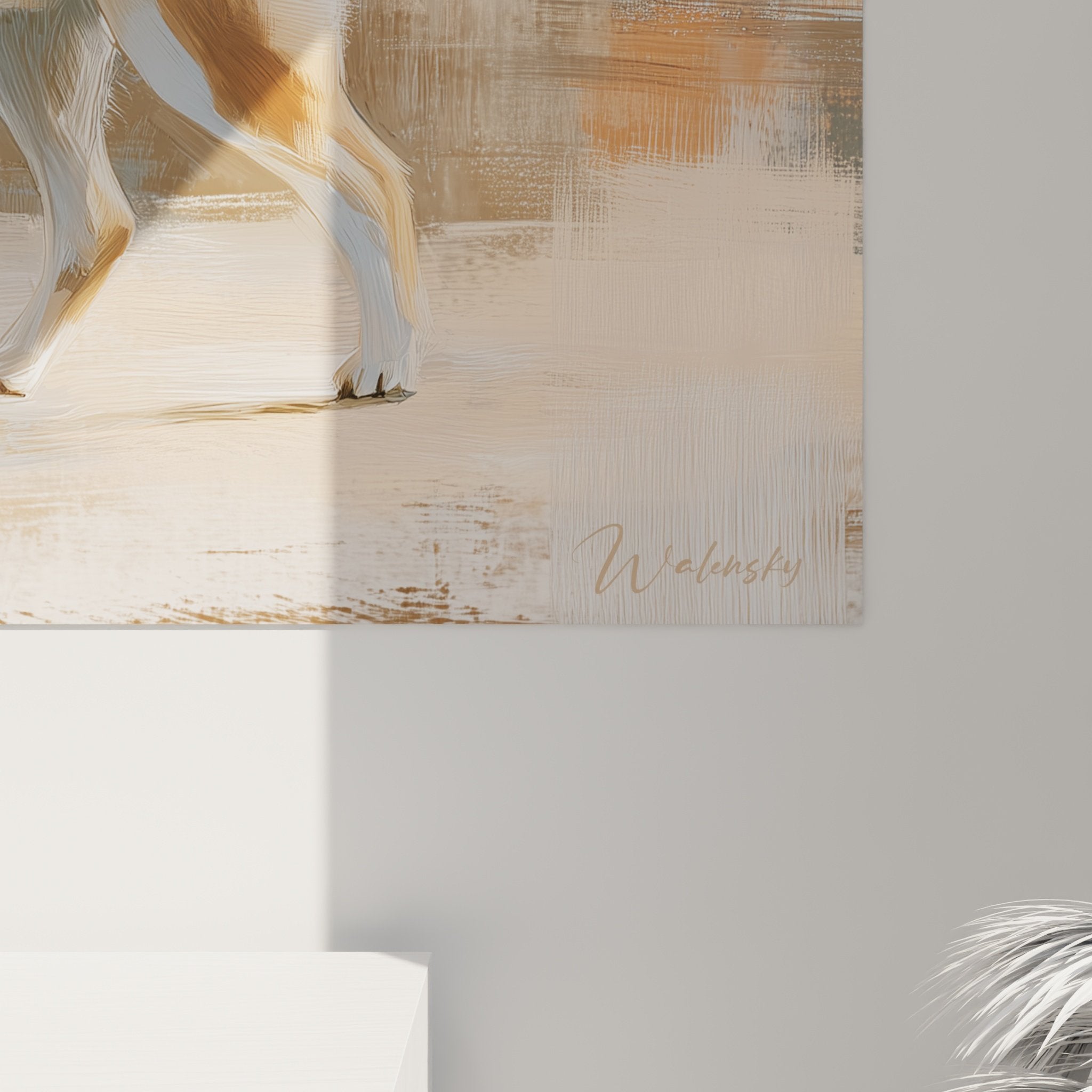 Shiba Inu wall art warm colors living room ambiance canine decor