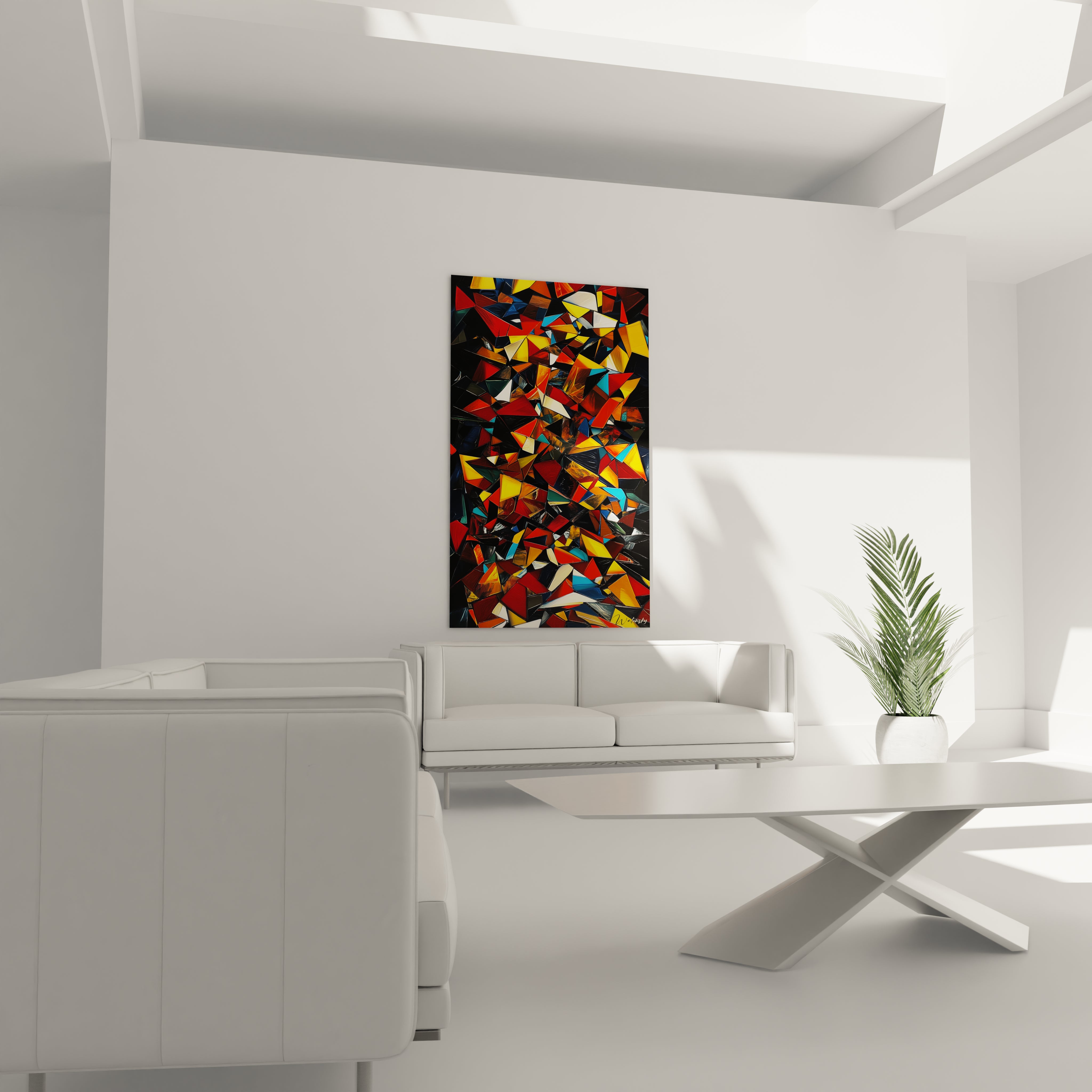 Tableau géométrique abstrait de Walensky avec des formes colorées pour décorer votre intérieur moderne