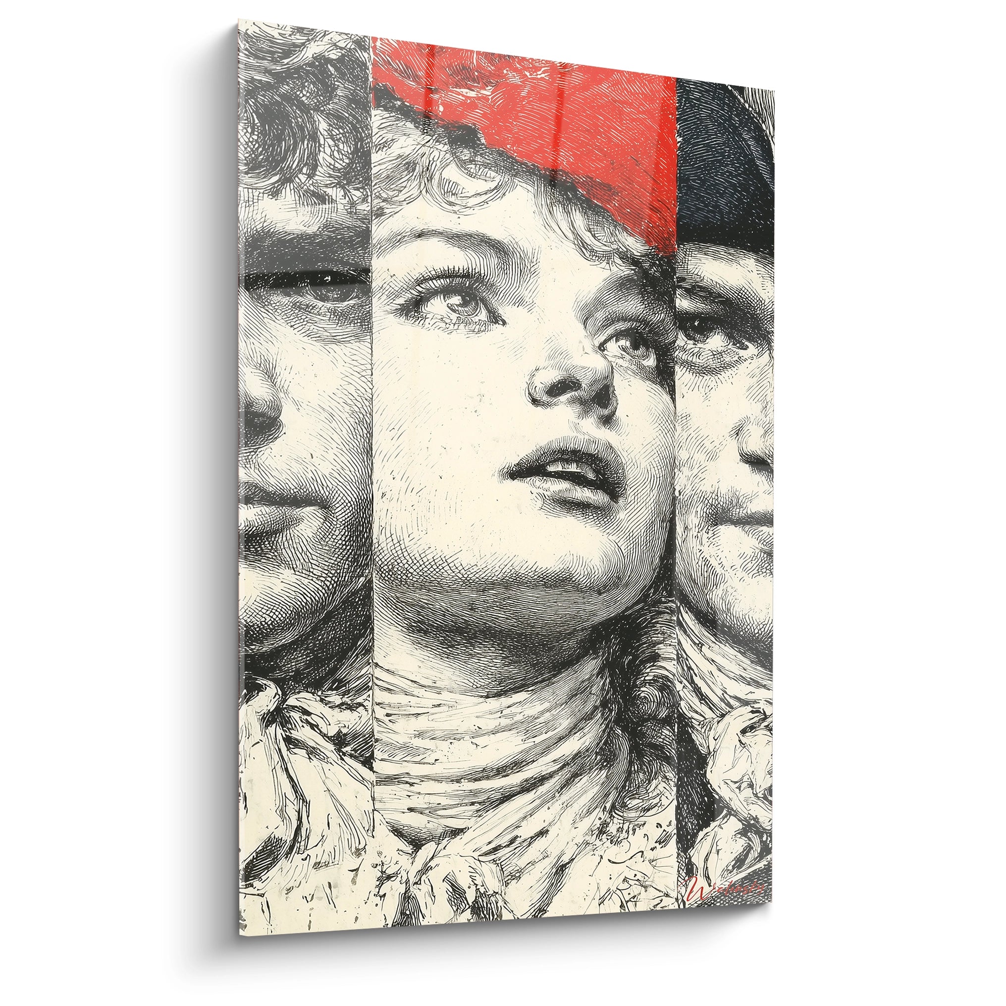 Walensky tableau femme liberté révolution française toile murale gravure visage central bonnet phrygien rouge