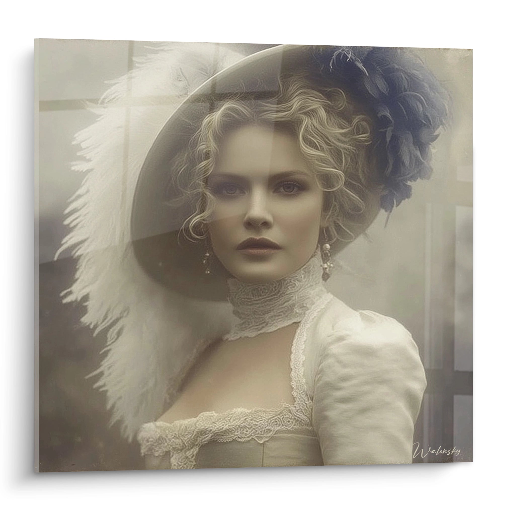 tableau Marie-Antoinette haut de gamme Walensky, portrait romantique de femme en costume 18e siecle, tableau mural pour salon