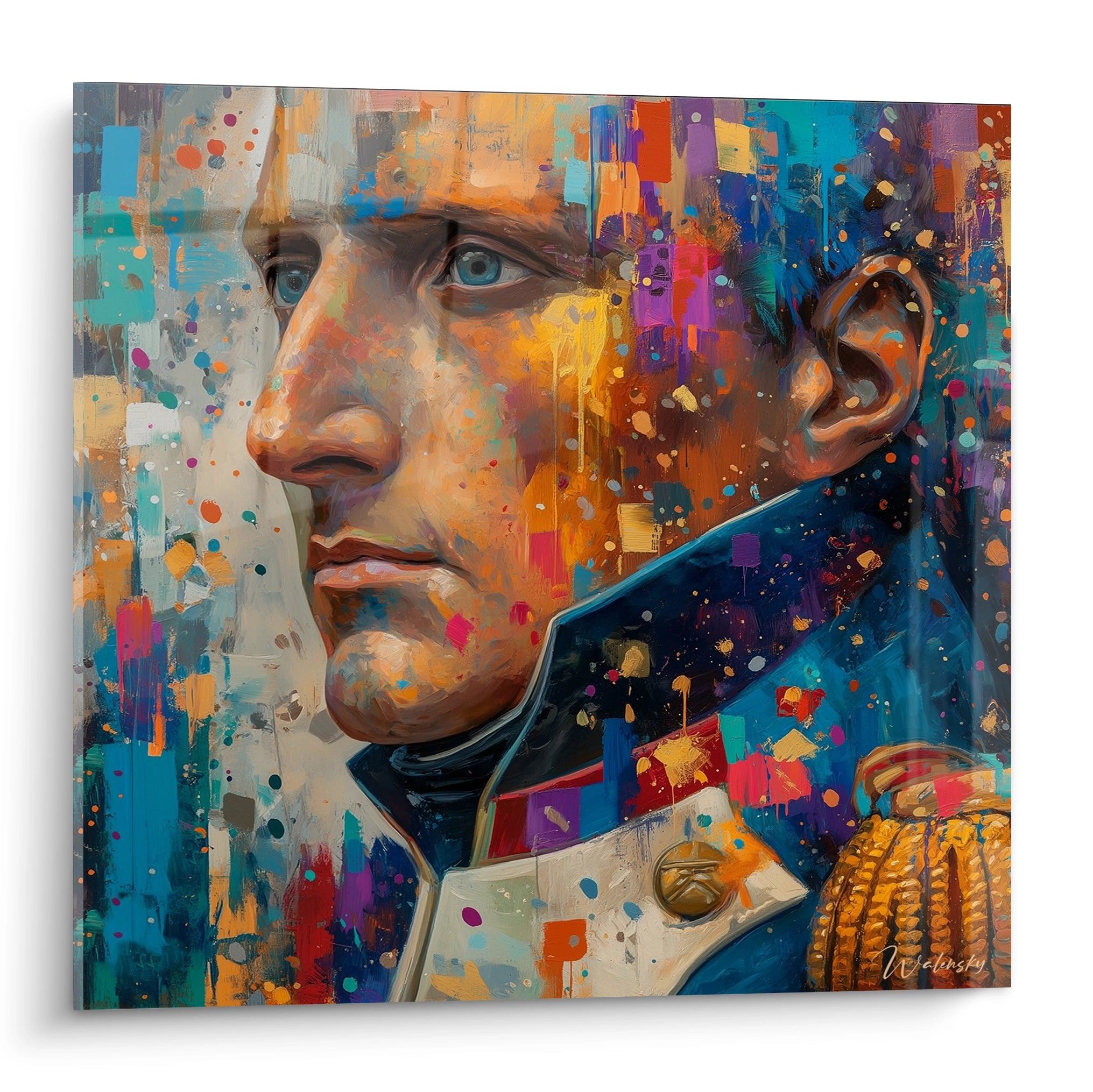 tableau Napoléon décoratif Walensky portrait coloré style moderne sur toile mural gros plan