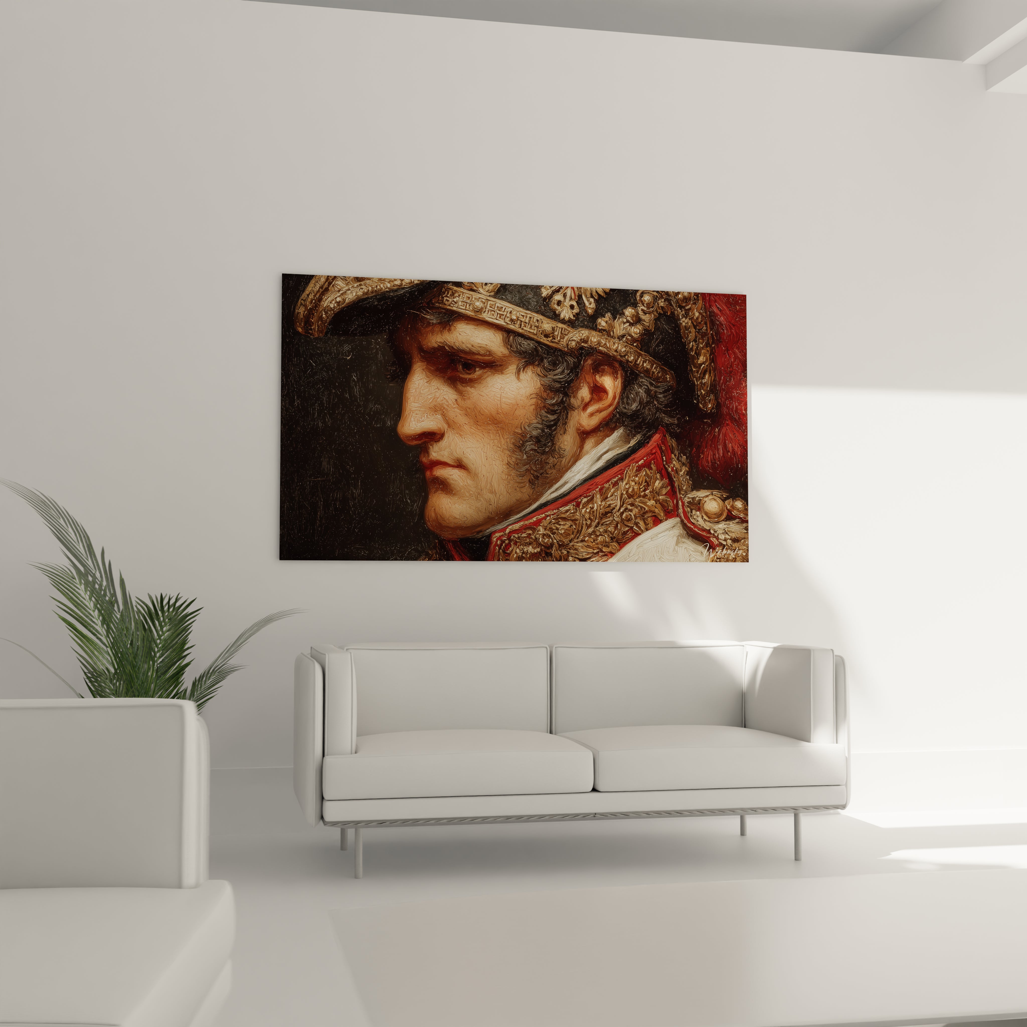 Walensky tableau Napoléon regard d'aigle mural portrait de profil classique encadré pour salon élégant