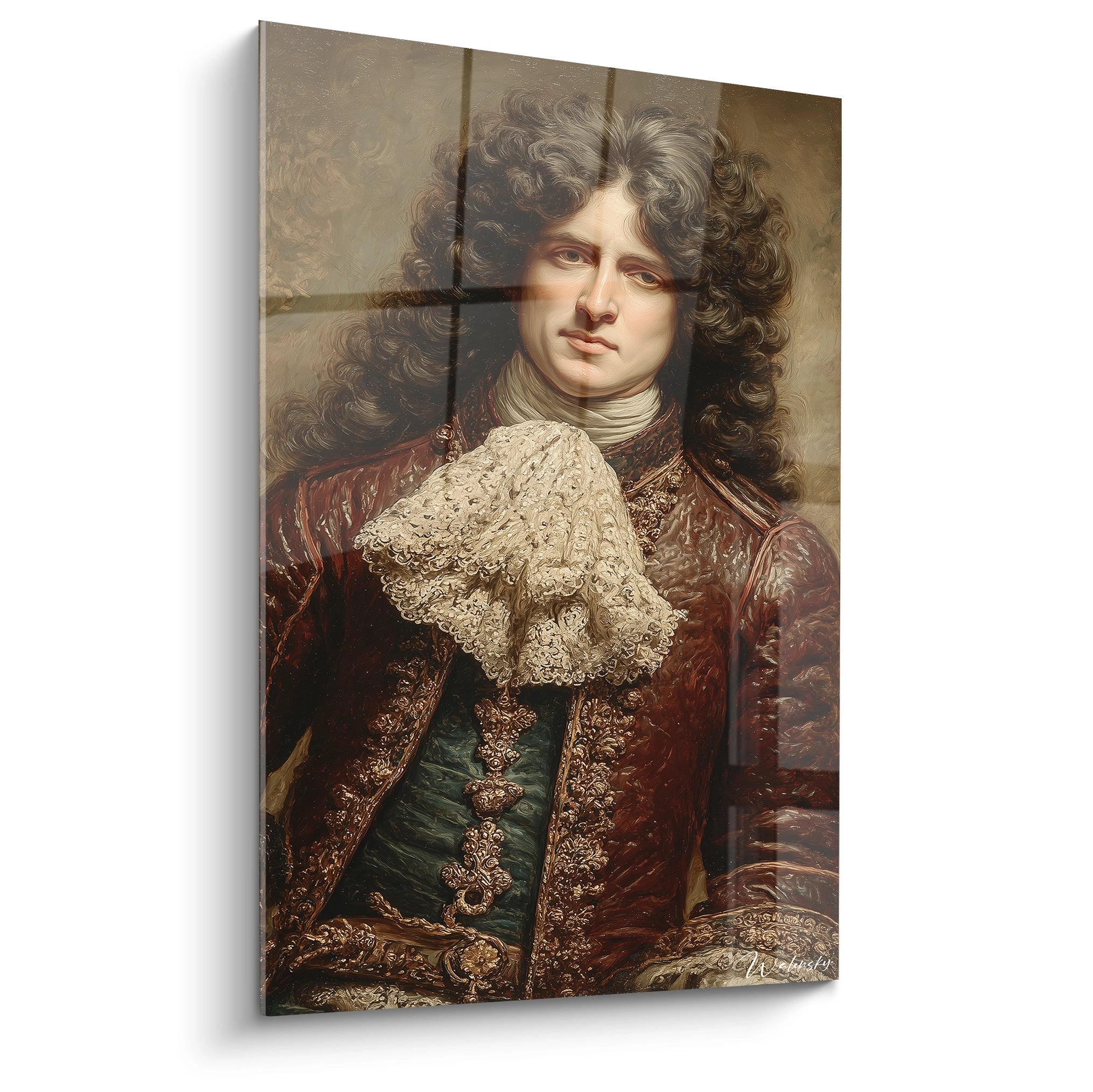 tableau portrait aristocrate Louis XIV Walensky toile murale baroque montrant un noble en costume d epoque