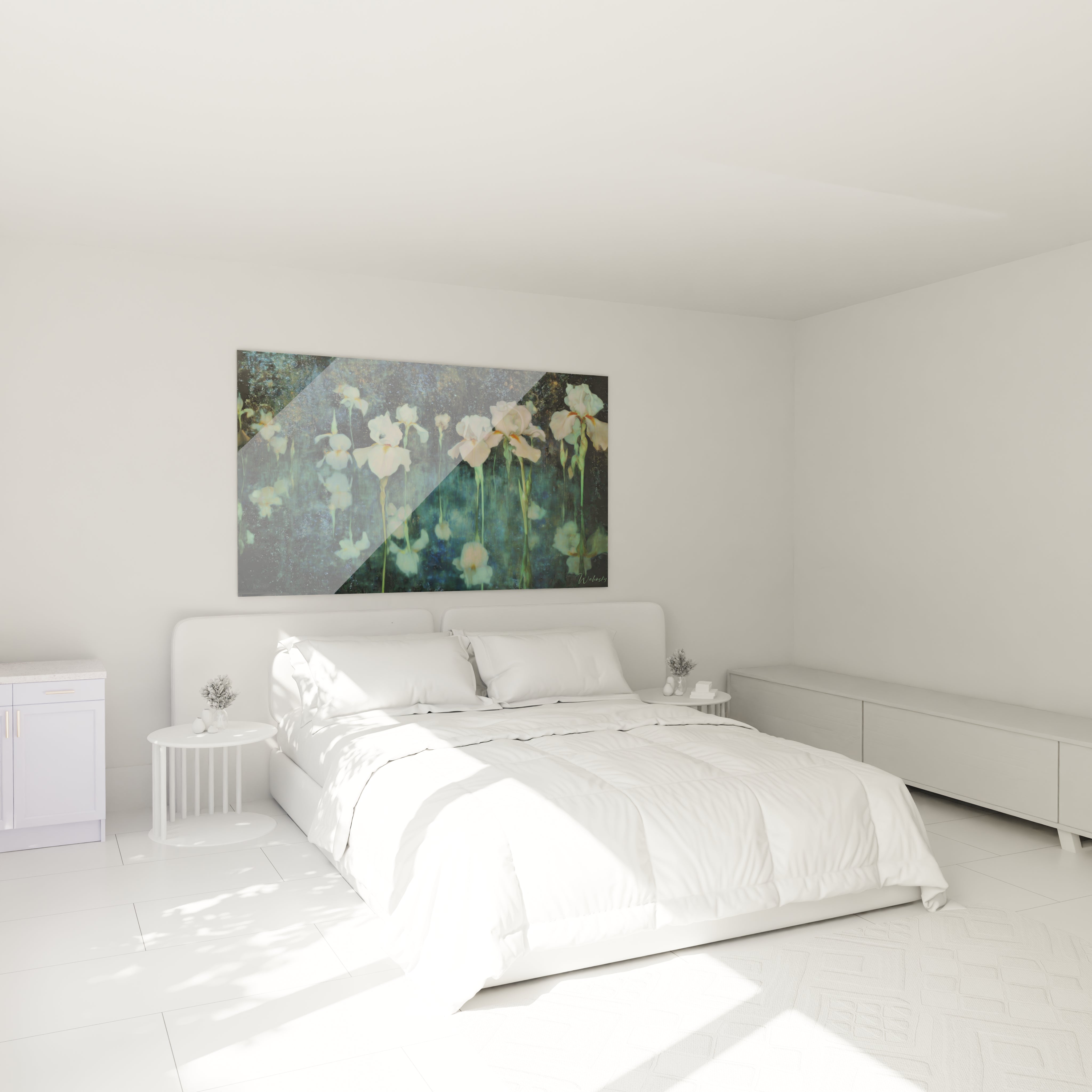 Walensky tableau iris symboliste tableau mural floral pour accrocher au dessus du lit dans une chambre lumineuse et elegante