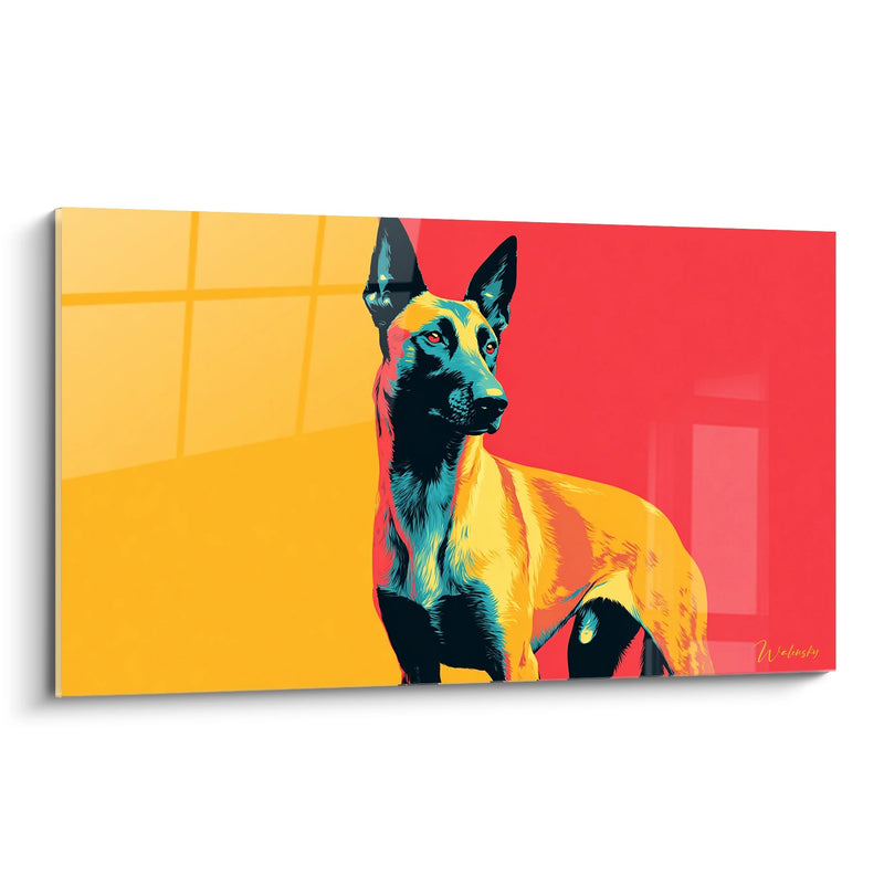 Belgian Malinois Multicolor Pop Art Canvas - Contemporary Canine Portrait - Belgian Malinois Edition