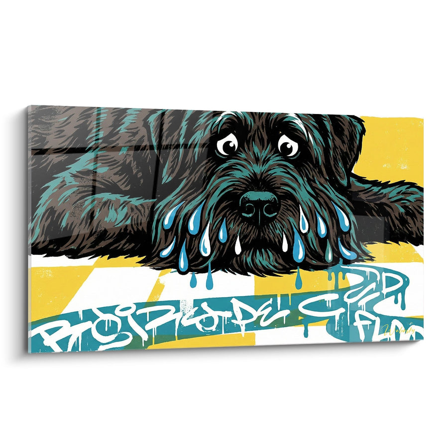 Tableau Bouvier des Flandres aux Gouttes Bleues - Portrait Urbain - Edition Bouvier des Flandres