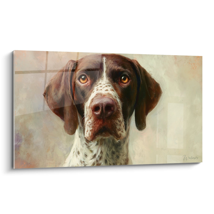 Tableau Portrait de Chien aux Yeux Dorés - Regard Profond - Edition Braque Allemand