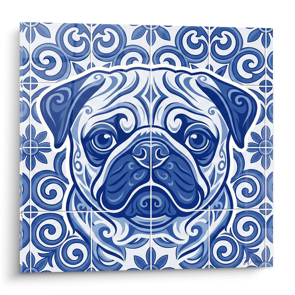 Cuadro Carlin Mosaico Azul y Blanco - Azulejos Canin - Edición Carlin
