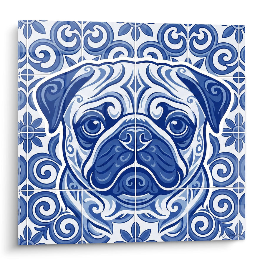 Obraz Carlin Mozaika Niebieska i Biała - Azulejos Canin - Edycja Carlin
