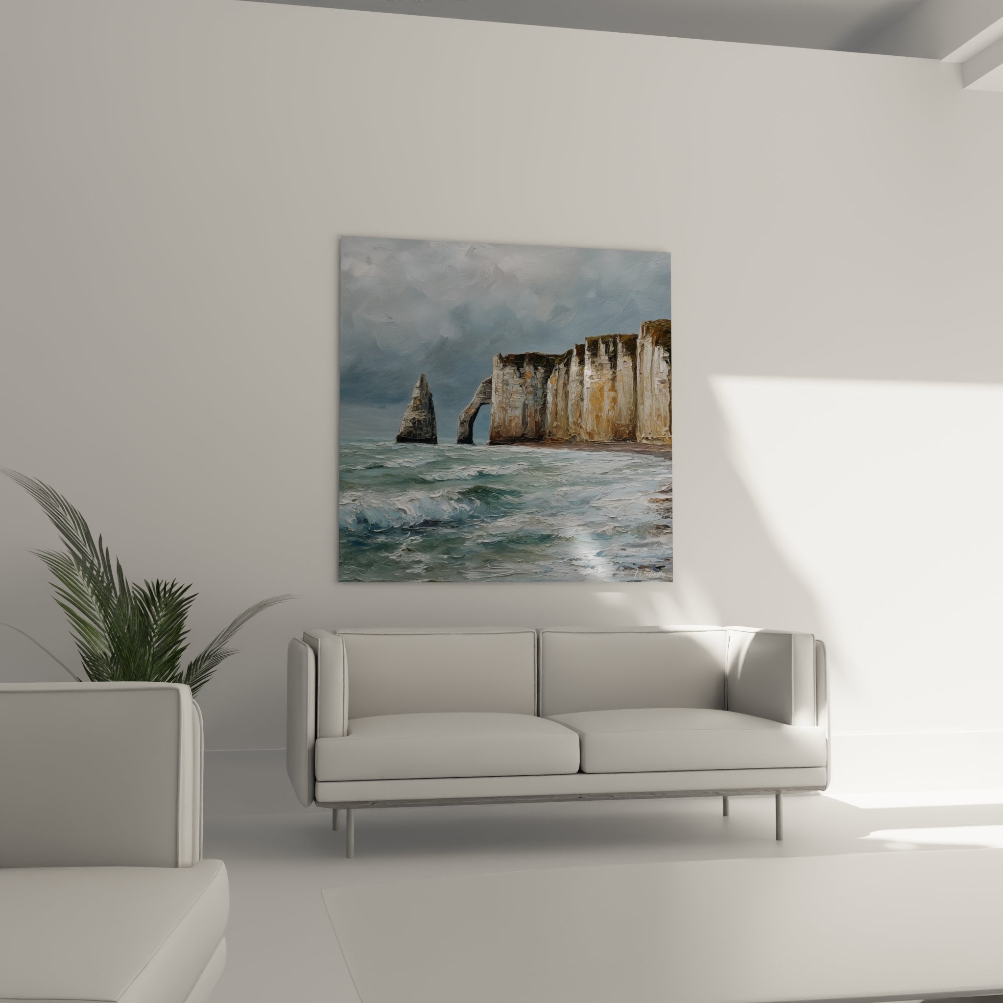 Dettaglio pittura impasto scogliere gesso Etretat texture artistica onde schiuma tecnica pittorica