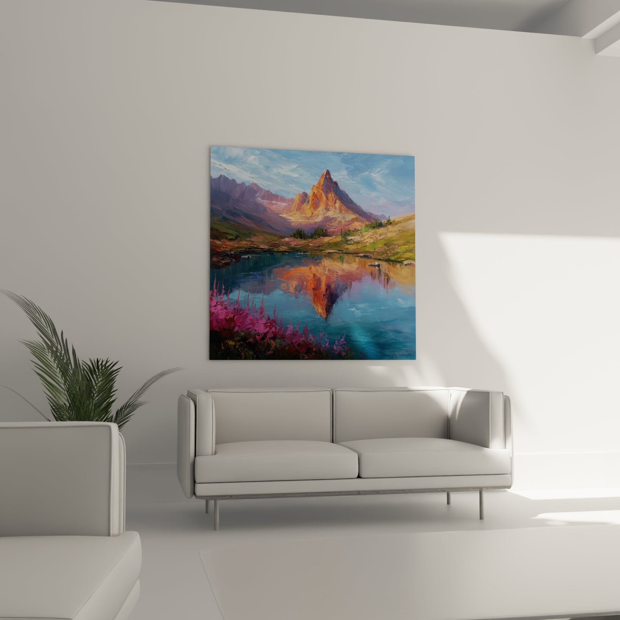 Pyrenean Mountain Lake Painting - Altitude Reflections