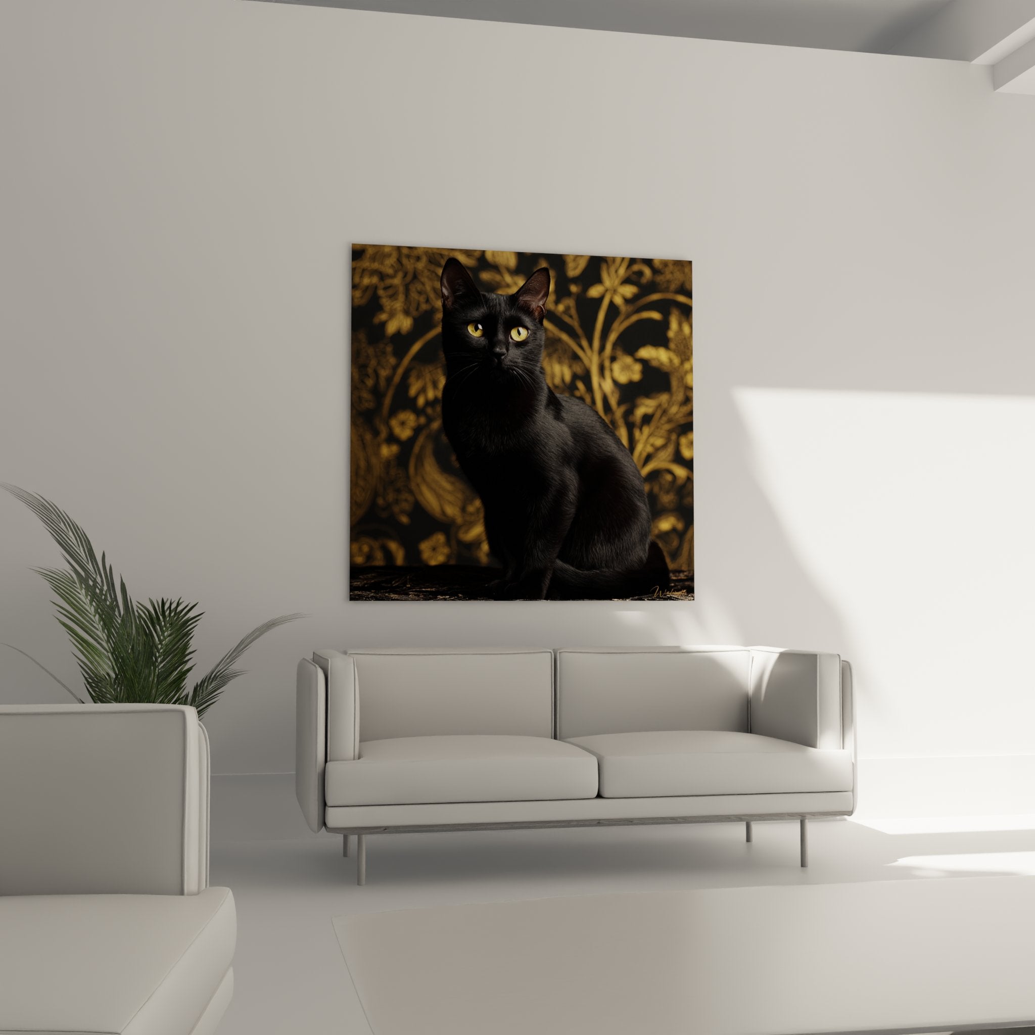 Dettaglio ritratto gatto Bombay nero con occhi ambrati luminosi e pelo setoso