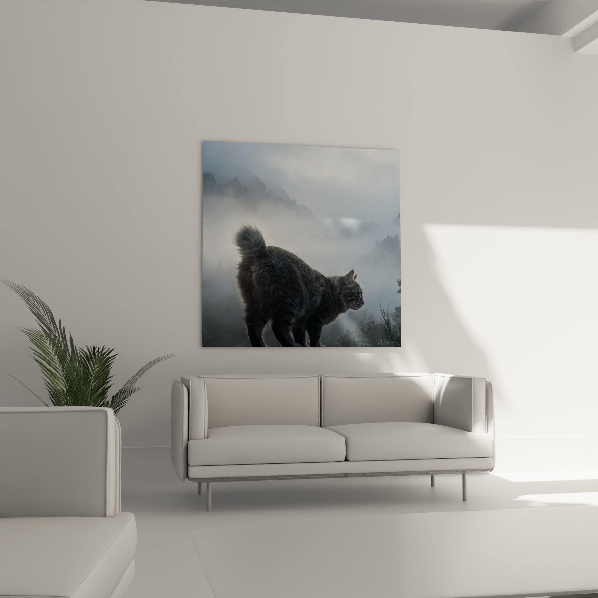 Dettaglio del mantello tabby del gatto Kurilian Bobtail su quadro da parete di alta qualità