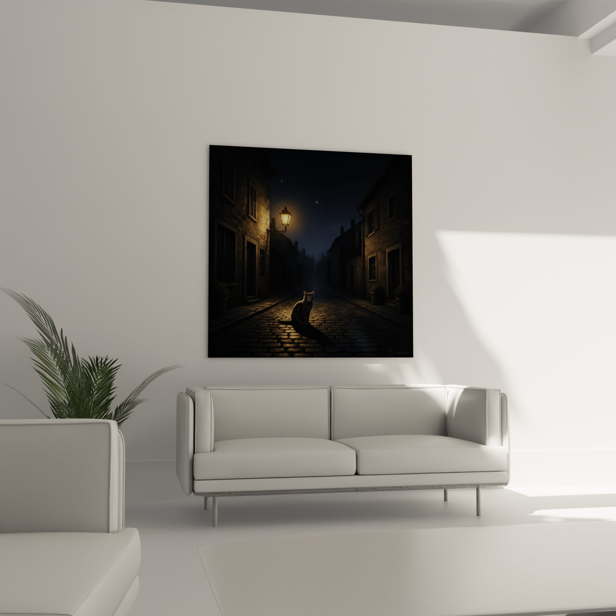 Gros plan details tableau chat European Shorthair texture peinture qualite impression couleurs nuances artistiques