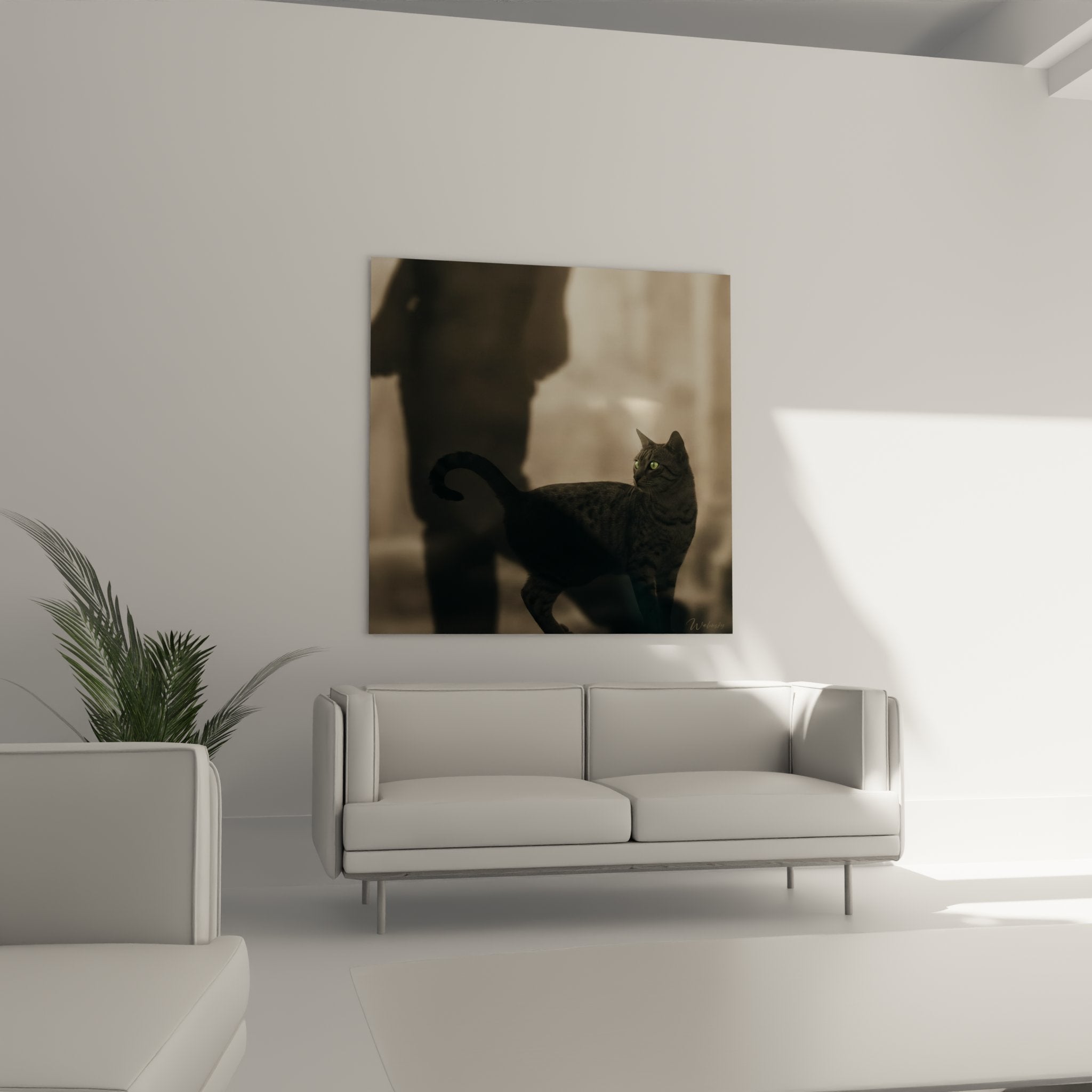 Primo piano quadro gatto Egyptian Mau dettaglio mantello argentato maculato occhi verdi intensi