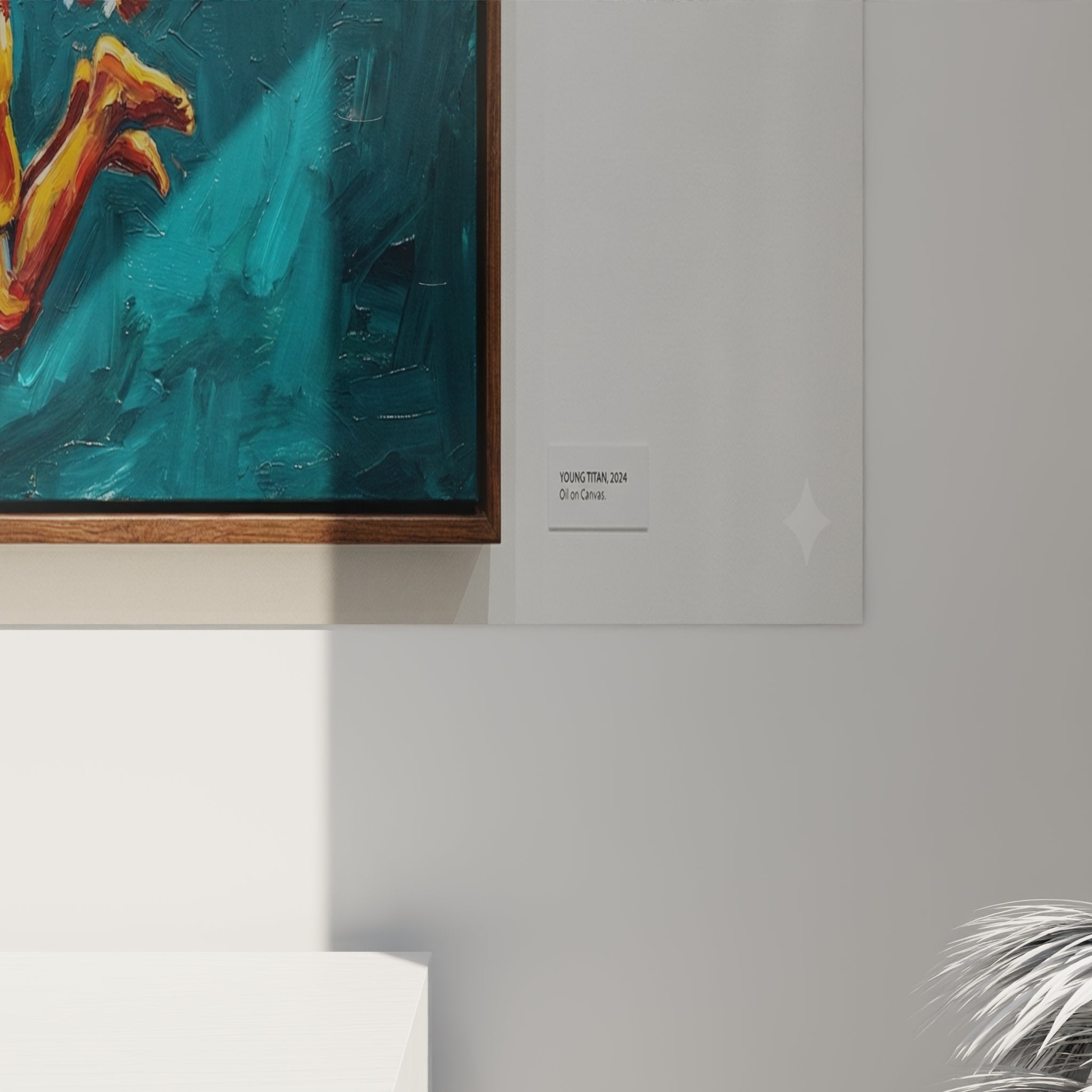 Vue ensemble tableau enfant corde sauter decoration murale art contemporain expressionniste