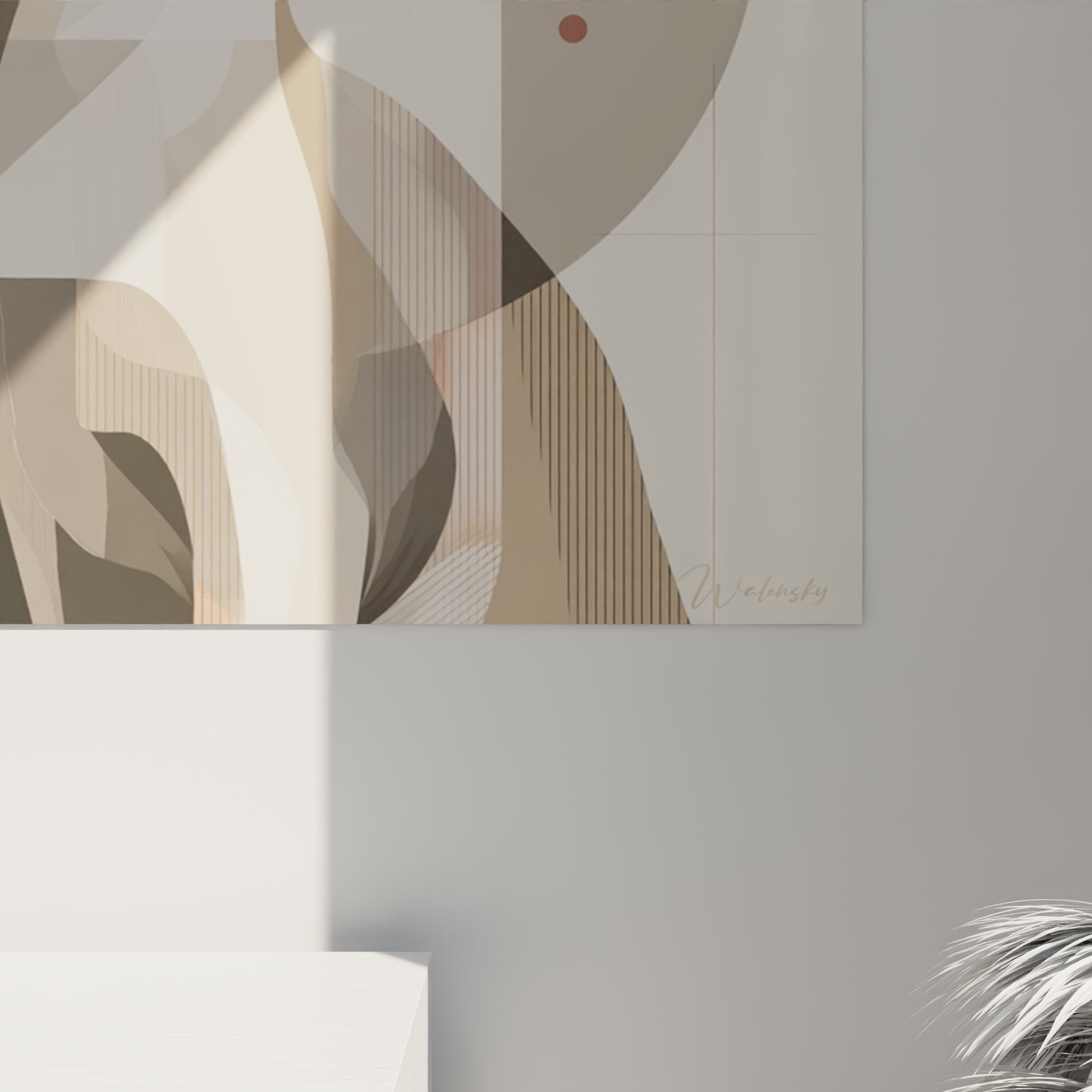 Panoramica quadro murale gatto Sphynx stile geometrico contemporaneo decorazione interna moderna